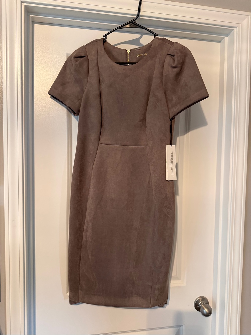 Calvin Klein Brown Short Sleeve Sheath Dress